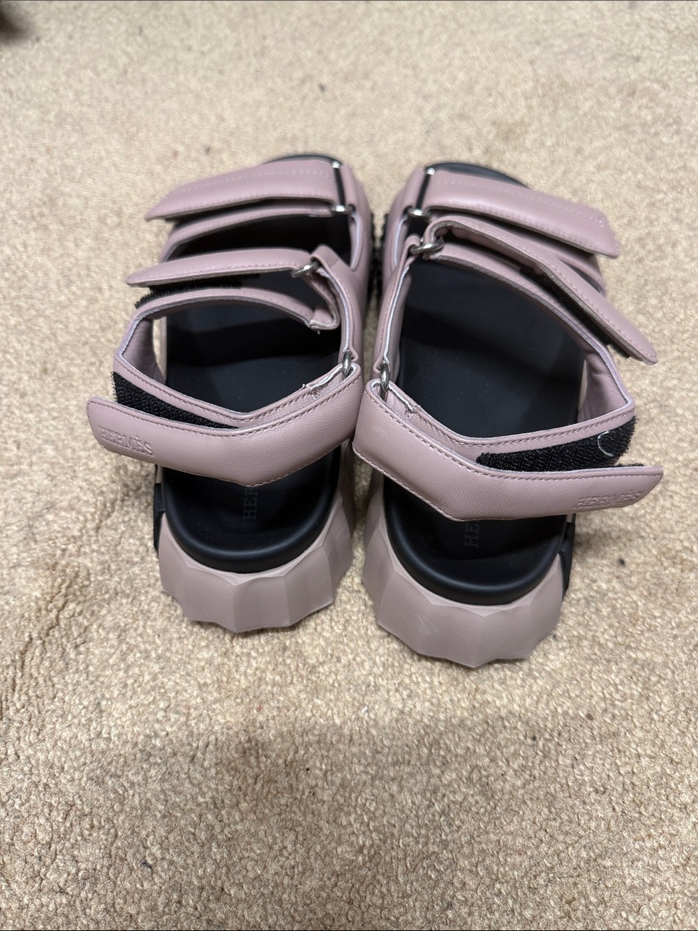 Hermès Pink Leather Slingback Sandals - Picture 3 of 5